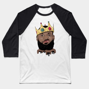 King James - Cartoon Crown Baseball T-Shirt